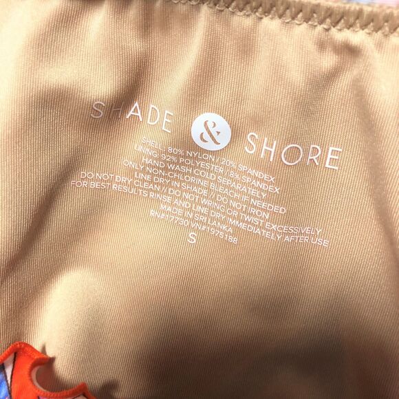 NEW Shade & Shore Ruffle High Leg Extra Cheeky Bikini Bottom Sz S Paisley Floral - Picture 6 of 10